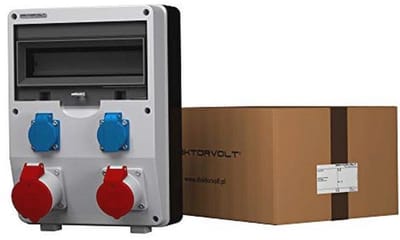 Stroomverdeler ECO met Schuko en CEE stopcontacten voor bouwprojecten en evenementen