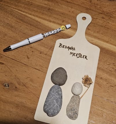 2 delige set meester cadeau set handgemaakte pen en een hanger wand decoratie met natuurlijke stenen