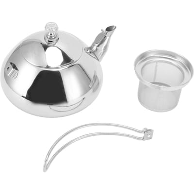 Théière professionnelle amovible en acier inoxydable de 1,5 L avec infuseur pour la maison white
