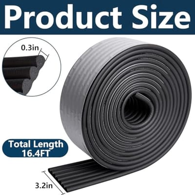 Buisisolatie voor buiten - Zelfklevend - Zwart - 8CM x 5M