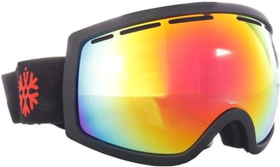 IVOL Skibril Mat Zwart met Rood Spiegelglas - Snowboardbril - Categorie 4