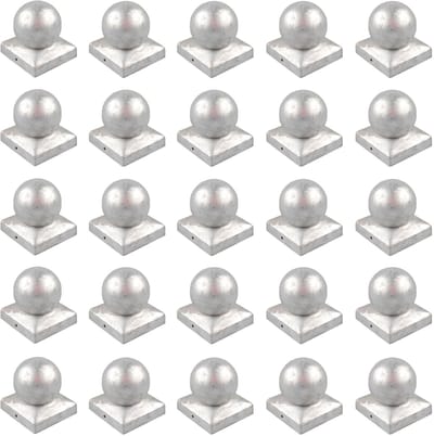 TRUTZHOLM - Paalkap Gegalvaniseerd - 71 mm - Kogel - Afdekkap voor Palen 7x7 cm - Hekwerk Bescherming - 25 Stuks Set