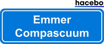 Hacebo - Plaatsnaam Sticker - 29x10 CM - Emmer Compascuum sticker - Verkeersborden sticker - grappige cadeaus - Emmer Compascuum