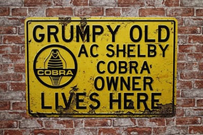 Wandbord - Grumpy Old cobra - Muurplaat - Metalen wandbord - Mancave - Mancave decoratie - Retro - Metalen borden - Metal sign - Tekstbord - Wandborden - Wand Decoratie - Metalen bord -