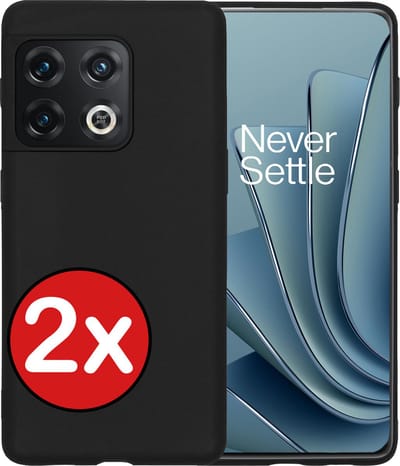 Hoesje - 2 Stuks - Geschikt voor OnePlus 10 Pro - Sterk & Shockproof - Telefoonhoes - Back Cover - Case Siliconen - Telefoon Hoes - Zwart