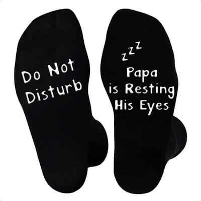 JAXY - Grappige Antislip Sokken Met Tekst - Funny Socks Dames en Heren - Origineel Cadeau voor Volwassene - Papa Is Resting His Eyes