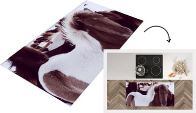 Keukenloper - Loper keuken - Paard - Sneeuw - Wit - 120x60 cm - Keukenloper vinyl