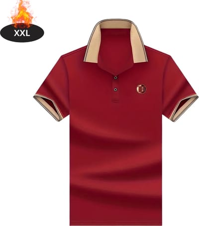 Livano Poloshirt Heren - T-Shirt Heren - Shirt - Overhemd - Polo Shirt - Rood - XXL