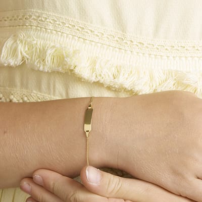 Graveerarmband Gourmette 4-zijdes Geslepen Plaat 5 Mm