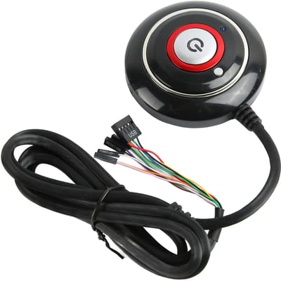 PC Aan/Uit Knop Sterk ABS Lichtgewicht Eenvoudige Installatie Plug and Play PC Aan/Uit Schakelaar voor 2 USB