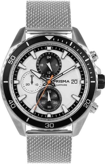 Prisma Horloge P.1325 Heren Edelstaal Chronograaf 10 ATM