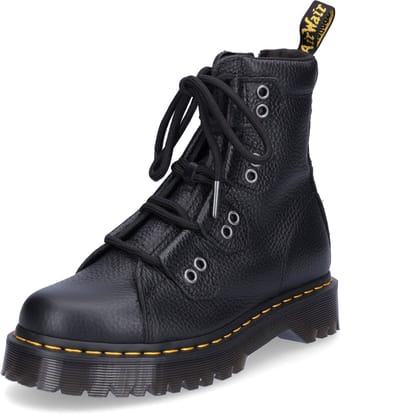 Dr. Martens Bikerlaars - 1460 BEX LTT 4 Tie Boot - Black Milled Nappa - EU36 tot EU41 - voor Vrouwen - zwart