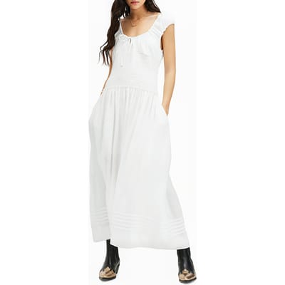 AllSaints Eliza Maxi Dress Chalk White Maat: 8 | Maxi Jurken Outlet | Dames | Wit