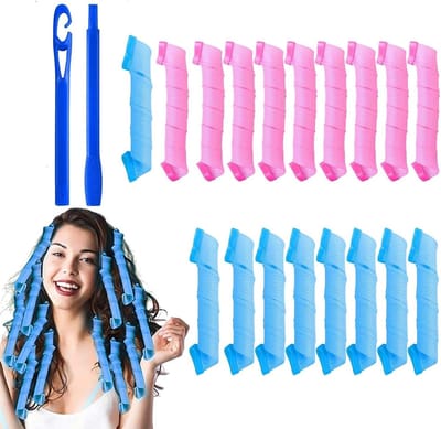 Haargolfset met 18 Warmtebestendige Spiralen, Haarrollers en Stylinghaken voor DIY Hairstyling voor Vrouwen en Meisjes (30cm)