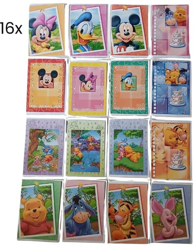 Disney - Wenskaart + Envelop - Donald Duck, Mickey Mouse, Minnie Mouse, Winnie de Poeh
