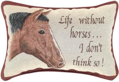 Sierkussen - Prachtig Sierkussen. Met Een Paardenhoofd - Multicolor - 23 Cm X 33 Cm