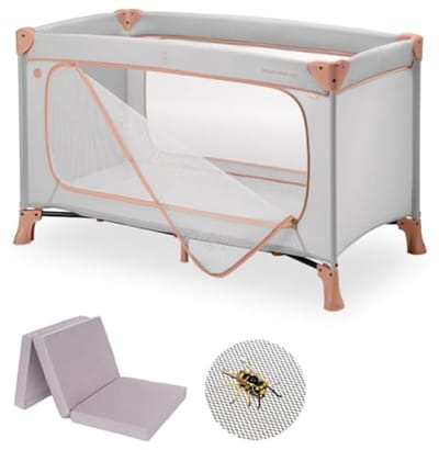 Opvouwbaar Reisbed voor Kinderen met Matras en Insectennet – Perfect voor Vakanties