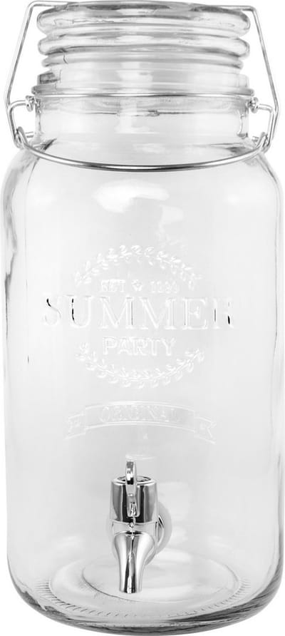 Chaks Drank dispenser/limonadetap - met tapje - 4 liter - glas - H30 x D20 cm