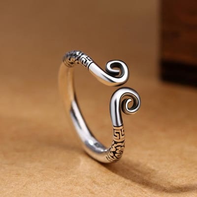 Vintage Design 925 Sterling Zilveren Ringen Verstelbare Vingerring Voor Vrouwen Mannen Trouwsieraden Bijoux Femme Bijoux Jz526 Resizable brown