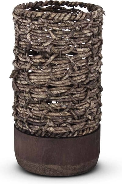 Safaary - Deco Pot Oosters Donkerbruin Koord Ø 17 x 29cm