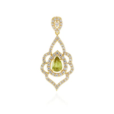 Cavill - Zilveren hanger met 925 sterling zilver verguld - Peervormige briljant geslepen Sfeen 0,58 ct - Zirkonia 1,08 ct - Elegant filigraan sieraad
