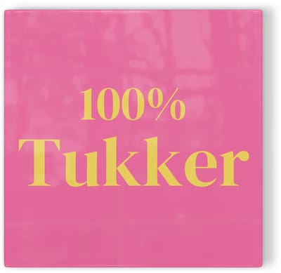 Tegeltje Twente 100% Tukker - roze geel - tegeltje stad - tegeltje met tekst
