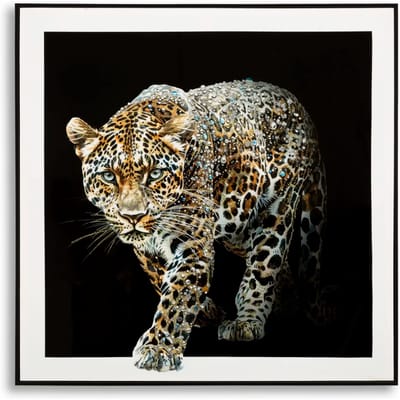 Muurdecoratie schilderij op canvas met lijst Mauro Ferretti Laccato Giaguaro B
