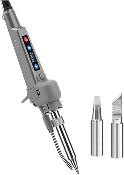 Draagbare Soldeerbout - Soldeerapparaat Soldeerpistool - Elektronica Repareren - Snelle Verwarmingskern - 200W 200-650℃ - Grijs