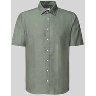slim fit vrijetijdshemd van linnenmix