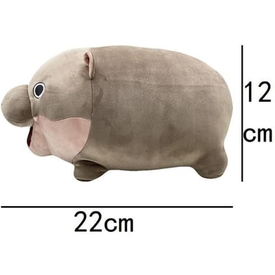 Moo Deng Peluche Coussin Rembourré Doux Oreiller Hippopotame Dessin Animé Peluches Douces Mignonnes Cadeau de Noël Décoration de Chambre Enfant gray