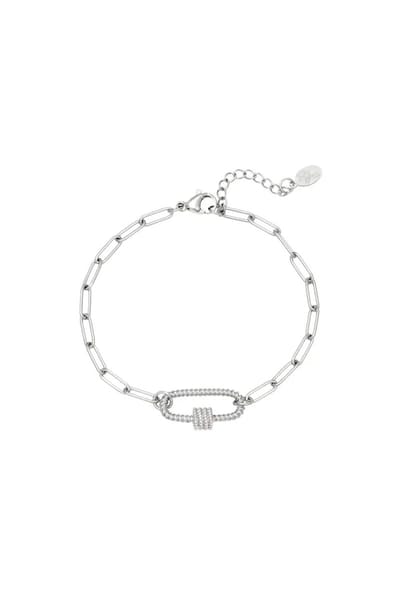 Armband Twist - Yehwang - Schakelarmband - 16 + 3 cm - Stainless Steel - Zilver
