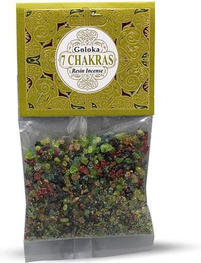 Goloka - 7 chakra's - Chakra - Wierookhars - Resin incense - wierookkorrels - zakje 30 gram