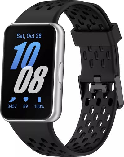 Strap-it Ademend siliconen bandje met gespsluiting - geschikt voor de Samsung Galaxy Fit 3 (zwart)