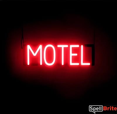MOTEL - Lichtreclame Neon LED bord verlicht | SpellBrite | 53 x 16 cm | 6 Dimstanden - 8 Lichtanimaties | Reclamebord neon verlichting