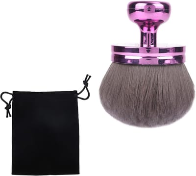 Grote Kabuki Make-upkwast voor het Lichaam, 6.5cm Breed, Perfect voor Zelfbruiners en Bronzer, Ideaal voor Benen en Lichaamsmake-up met Zwarte Trekkoord (Paars)