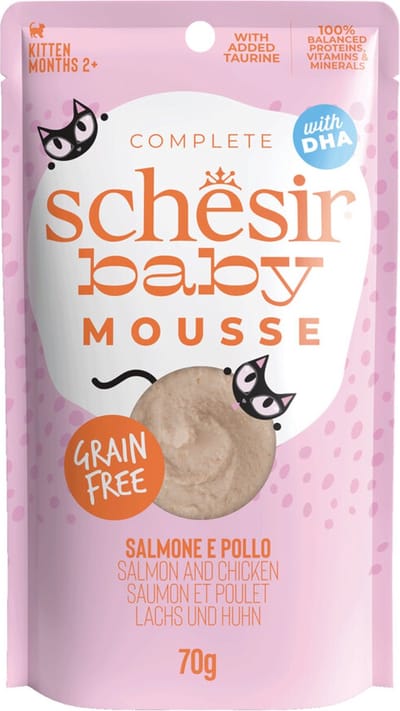 12x Schesir Baby Kitten Mousse Zalm 70 gr