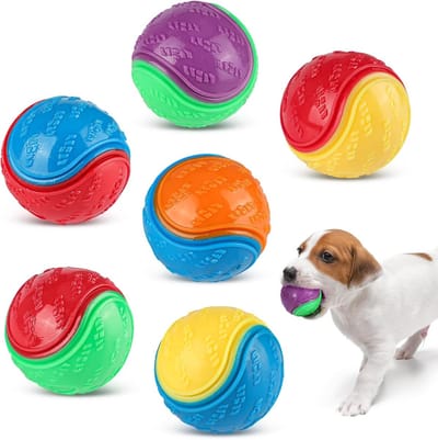 ECTEATOY® Interactieve Piepende Hondenballen - 6 Stuks Training Speelgoed voor Honden- Huisdierspeelgoed - Interactieve bal