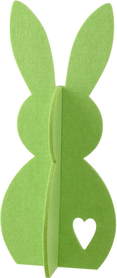 J-Line decoratie Konijn - vilt - groen - medium