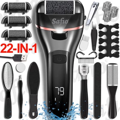XV-7 - Elektrische Eeltverwijderaar - Professionele Eelt verwijderaar - Callus remover - voetvijl - Eeltrasp - Eeltvijl voeten - 15-delige pedicure set - Likdoorn - Eksteroog - IPX7 - USB Oplaadbaar - Eeltverwijderaars - Eeltschraper - Eeltmesjes