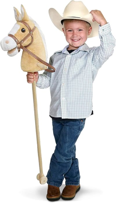 Stokpaard - Pluche Paard - Avontuurlijk Spelen - Met Geluidseffecten - 95 cm - Happy
