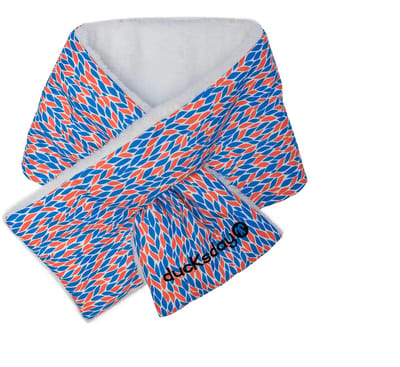 Ducksday- Sjaal - Kinderen - Volwassenen - Blauw – Zacht rood - Joy - Large - Fleece gevoerd - warm – Superhandig