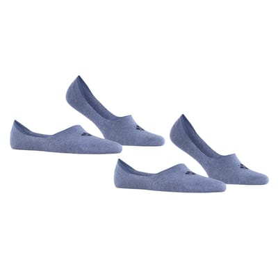 Burlington Everyday 2-Pack onzichtbar eenkleurig katoen multipack footies heren blauw - maat 43-44