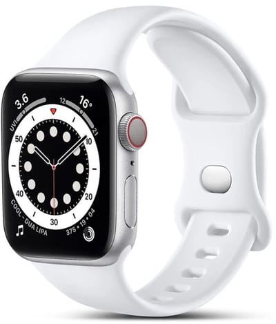 Mobiq - Siliconen Bandje geschikt voor Apple Watch 42 mm (Series 10) - wit