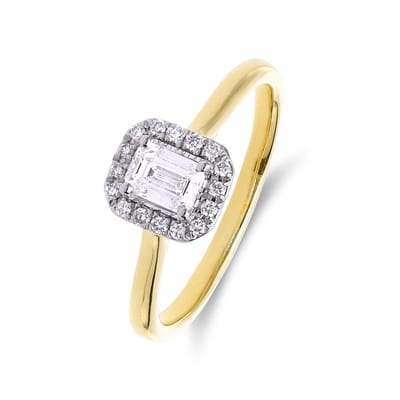Lucardi Dames 14 karaat geelgouden ring met 17 lab grown diamanten 0,505ct voor dames - Ring - 14 Karaat Goud - Goud - 17 / 53 mm