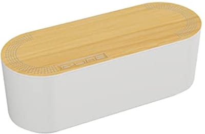 Kabelopbergdoos voor Desk Management – White met Houten Deksel – 325mm x 125mm x 115mm