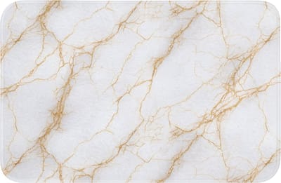 WC mat 60x40 cm - Antislip - Wit - Goud - Marmer - Aders - Toiletmat - Vloermat - Douchemat - Toilet tapijt - Toiletmatten
