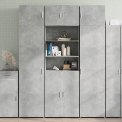 vidaXL - Opbergkast - 70x42,5x225 - cm - bewerkt - hout - betongrijs