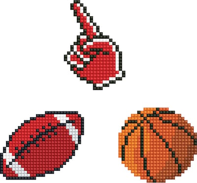 Diamond painting Stickers - Kinderen/Volwassenen - DTZ12.026 Diamond Dotz® - basketbal - Ronde steentjes - Volledig pakket