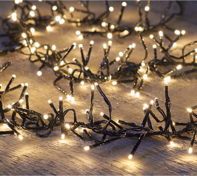 Set van 2x stuks clusterverlichting knipper functie en timer 384 warm witte leds - Kerstverlichting / boomverlichting