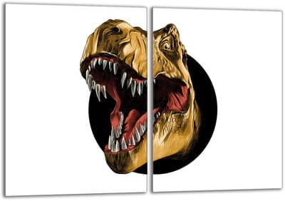 TMK ArtDeko Serie - Glazen Beschermplaat - 40x52cm - Dinozaur - Multicolor